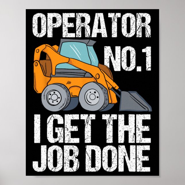 Funny Skid Steer pappa Funny Fars dag Gift Poster (Framsidan)