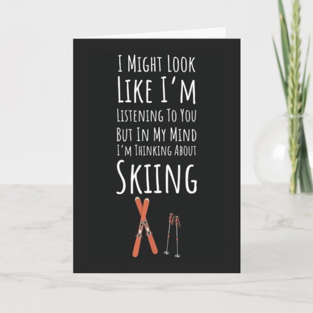 Funny Skier Cards Winter Sports Skiing Ski Lover Kort (Framsida)