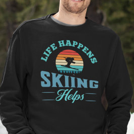 Funny Skier-citat Lång Ärmad Tröja