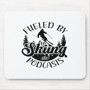 Funny Skier Joke Fueled by Skiing and Podcasts Pun Musmatta