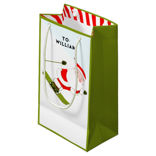 Funny Skier Ski Helgdag (Framsidan Vinklad)