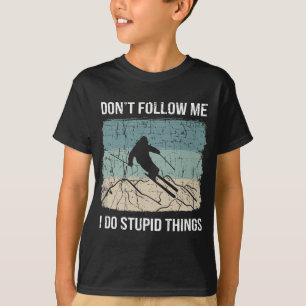 Funny Skiing Backcountry Skier Heartslag Ski Telem T Shirt