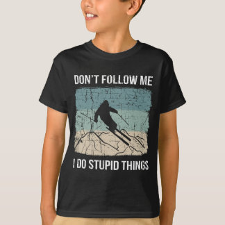 Funny Skiing Backcountry Skier Heartslag Ski Telem T Shirt