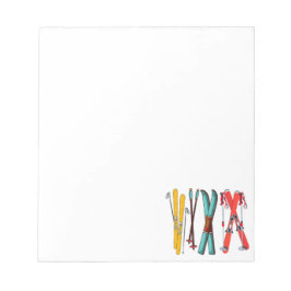 Funny Skiing Colorful Ski Skier Anteckningsblock