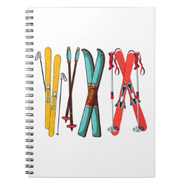 Funny Skiing Colorful Ski Skier Anteckningsbok