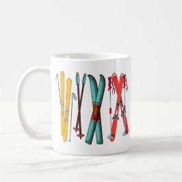 Funny Skiing Colorful Ski Skier Kaffemugg