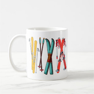 Funny Skiing Colorful Ski Skier Kaffemugg
