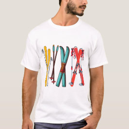 Funny Skiing Colorful Ski Skier T Shirt
