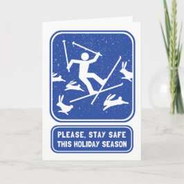Funny Skiing Helgdag Card - Bunny Slope jul Helgkort