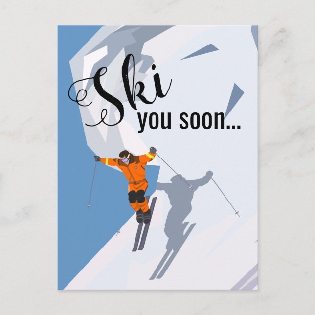 Funny Skiing | Reseskidvinterdestinationer Vykort (Framsida)