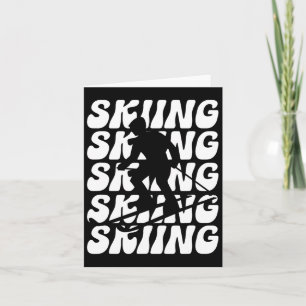 Funny Skiing Winter Sports Groovy Retro Ski Skiing Kort