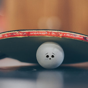 Funny Skrämt Ansikte Ping Pong Boll