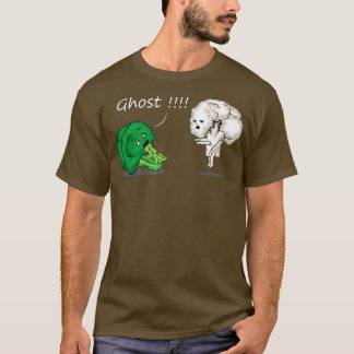 Funny Skrämt Broccoli av Ghost CauliblommFunny V T Shirt