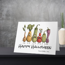 Funny skrämt veggie Halloween hälsning Kort