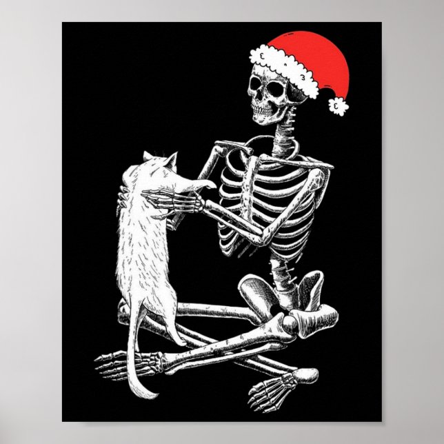 Funny Skull Cat-jul Poster (Framsidan)