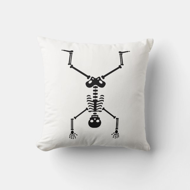 Funny skull doing handstand kudde (Framsida)