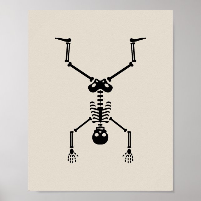 Funny skull doing handstand poster (Framsidan)