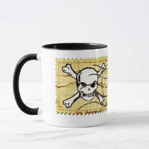 Funny Skull Frimärke 3 Mugg