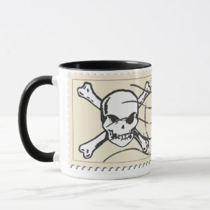 Funny Skull Frimärke 5 Mugg