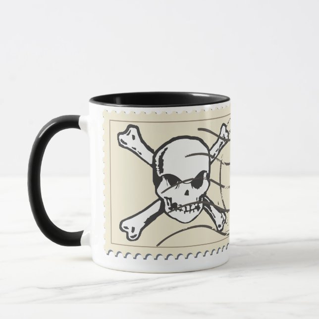 Funny Skull Frimärke 5 Mugg (Vänster)