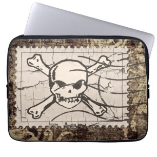 Funny Skull Frimärke Vintage Laptop Sleeve