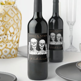Funny Skull Vin-etikett Vinflaska Etikett