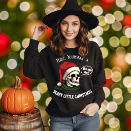 Funny Skull Wearing Santa Hat Ho Ho Ho jul T Shirt
