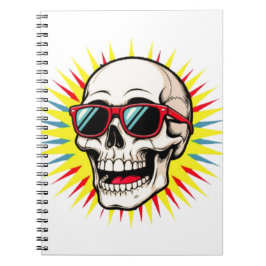 **Funny Skull With Sunglasses – Cartoon Laughing S Anteckningsbok
