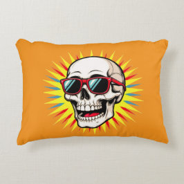 **Funny Skull With Sunglasses – Cartoon Laughing S Prydnadskudde