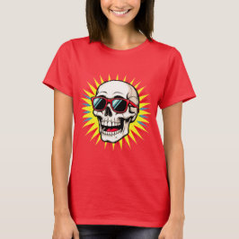 **Funny Skull With Sunglasses – Cartoon Laughing S T Shirt