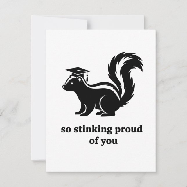 Funny Skunk Graduation Card So Stinking Proud Julkort (Framsida)