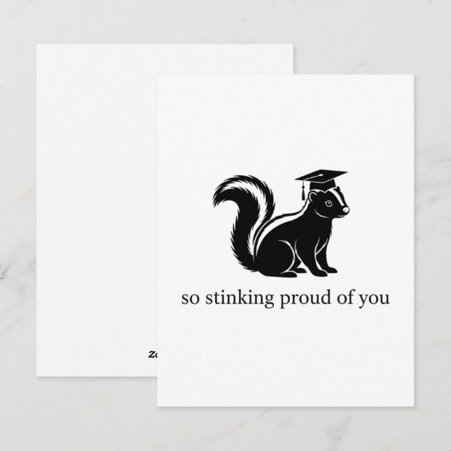 Funny Skunk Graduation Card – So Stinking Proud Julkort (Fram/baksida)