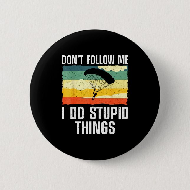 Funny Skydiving Art For Men Women Parachute Indoor Knapp (Framsida)