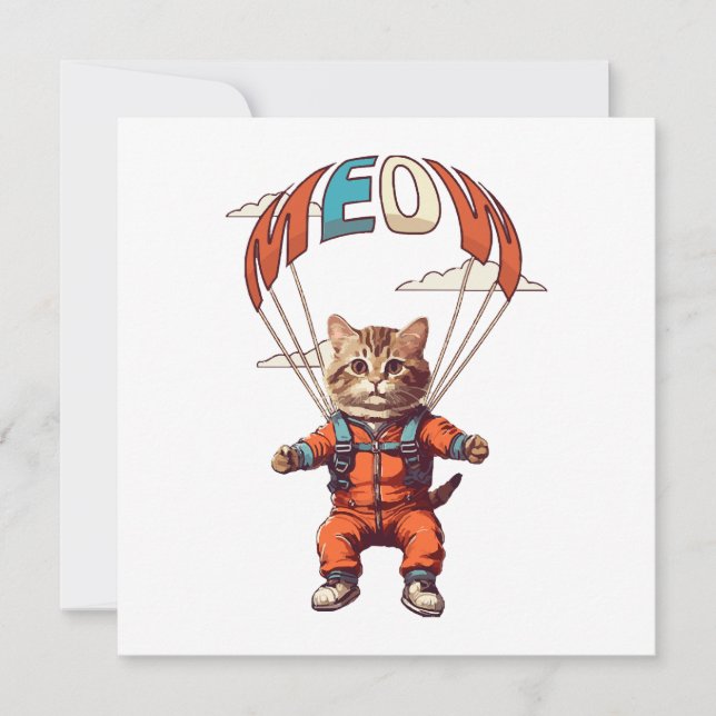 Funny Skydiving Cat (Framsida)