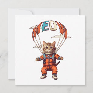 Funny Skydiving Cat Inbjudningar