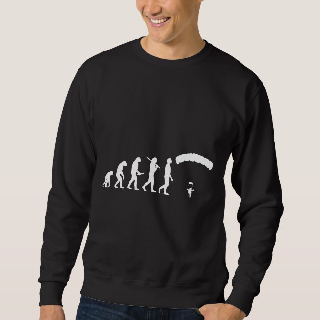 Funny Skydiving Evolution Gift for Skydivers Amp P Lång Ärmad Tröja (Framsida)