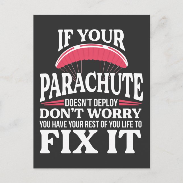 Funny Skydiving Gift Superskoj Skydiver Fallskärm Vykort (Framsida)