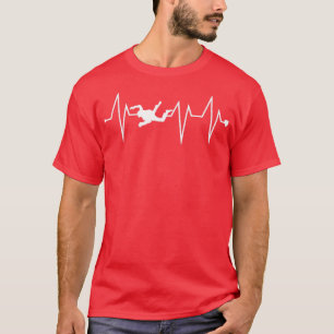 Funny Skydiving Heartslag Heart Pulse Råtta T Shirt