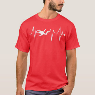 Funny Skydiving Heartslag Heart Pulse Råtta T Shirt