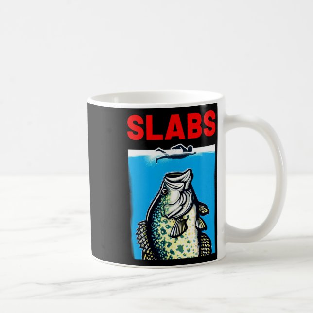 Funny Slab Berömd Shark Movie Parody Slabs Crappie Kaffemugg (Höger)