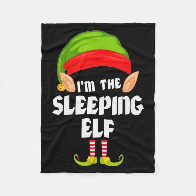 Funny Sleeng Elf Matching Family Group Pj Christma Fleecefilt (Framsidan)