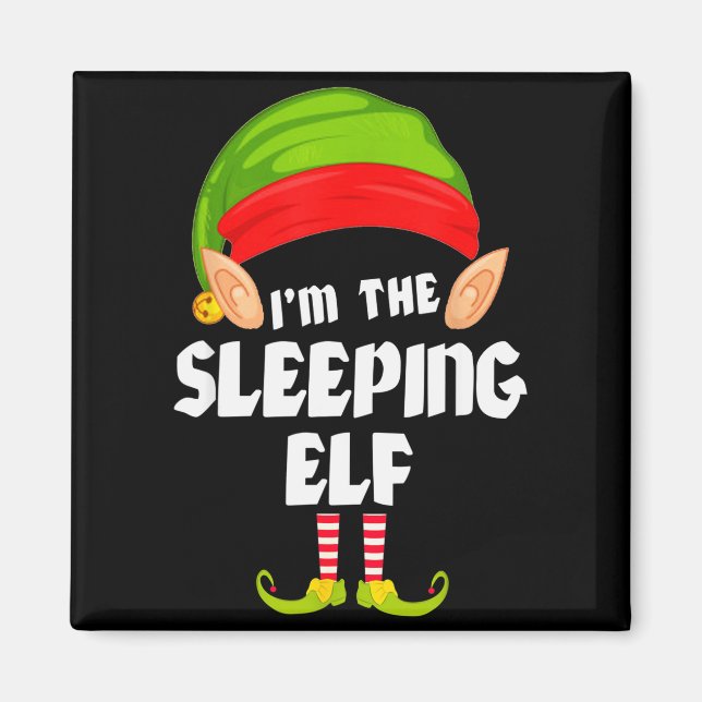 Funny Sleeng Elf Matching Family Group Pj Christma Magnet (Framsidan)