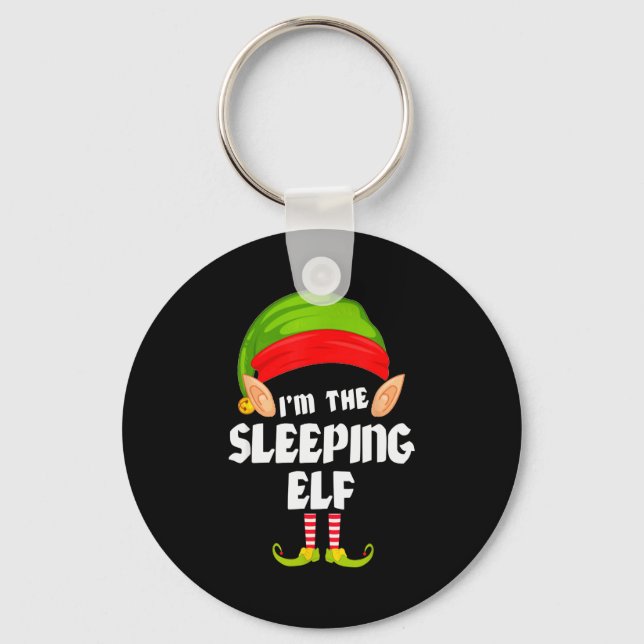 Funny Sleeng Elf Matching Family Group Pj Christma Nyckelring (Framsida)