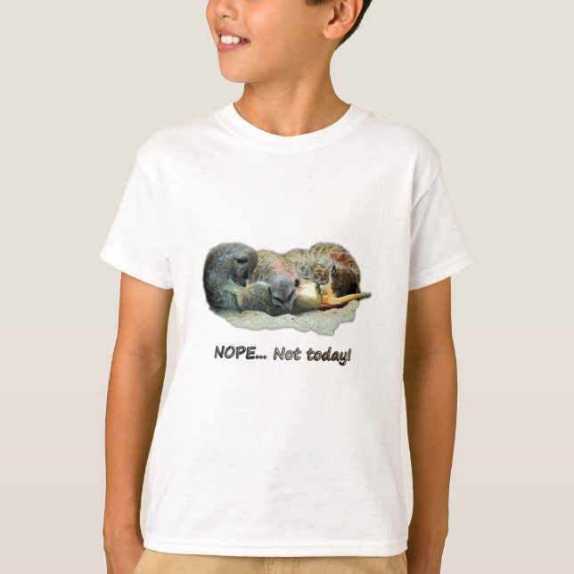 Funny, sleeping meerkats t shirt (Framsida)