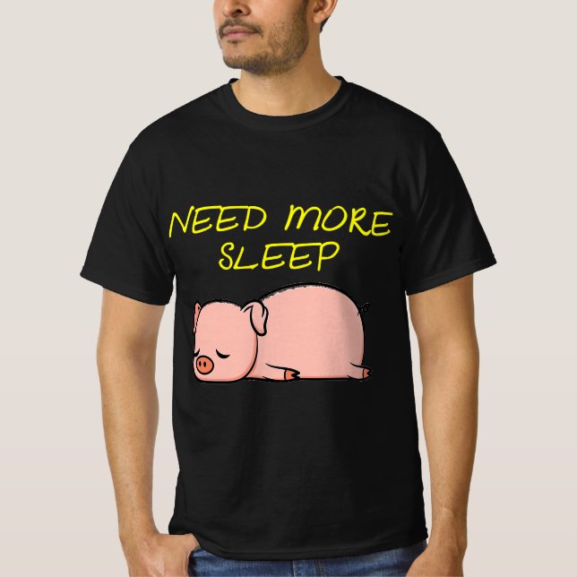 Funny Sleeping Pig Pajama for Bedtime  T Shirt (Framsida)