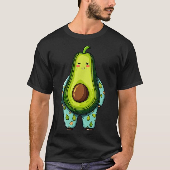 Funny Sleepy Avocado In Pajama Costume For Boys An T Shirt (Framsida)