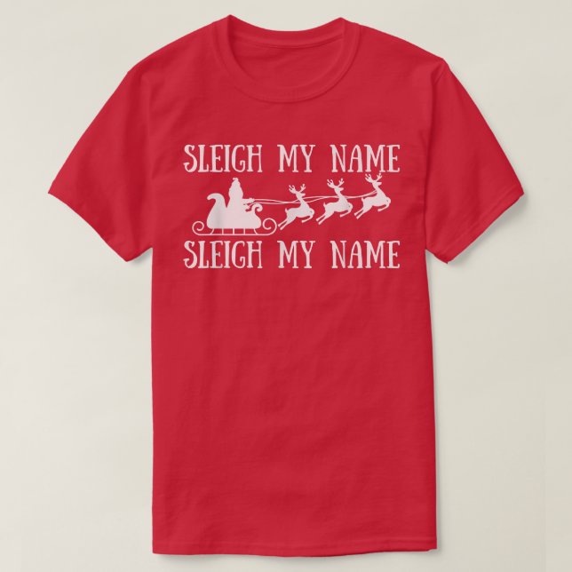 Funny Sleigh My Namn Sleigh Min Namn-julte T Shirt (Design framsida)