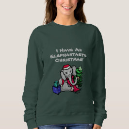 Funny Slogan Cute Tecknad Elephant jul Tee