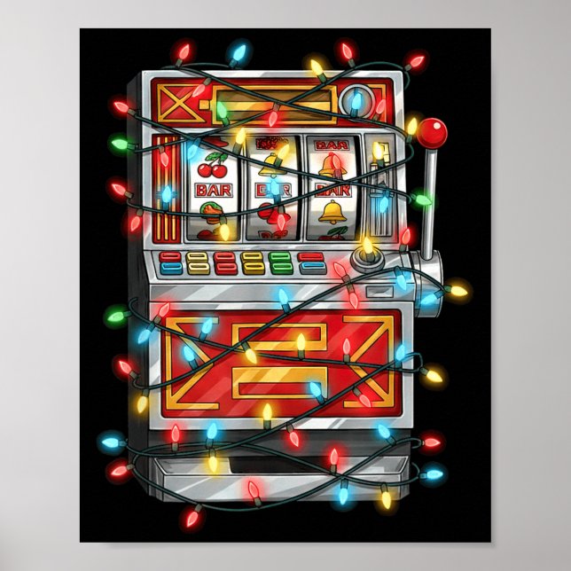 Funny Slot Machine Christmas Graphics Lights Lover Poster (Framsidan)