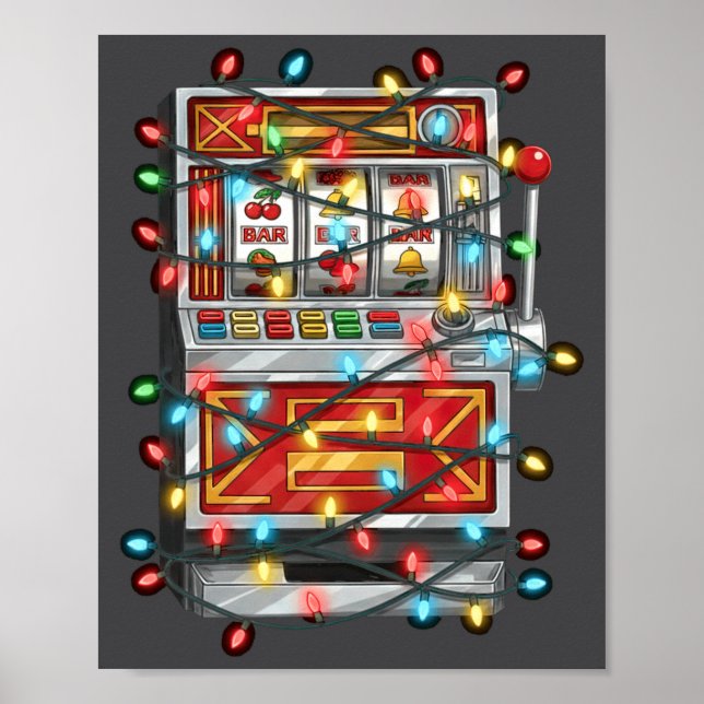 Funny Slot Machine Christmas Graphics Lights Lover Poster (Framsidan)